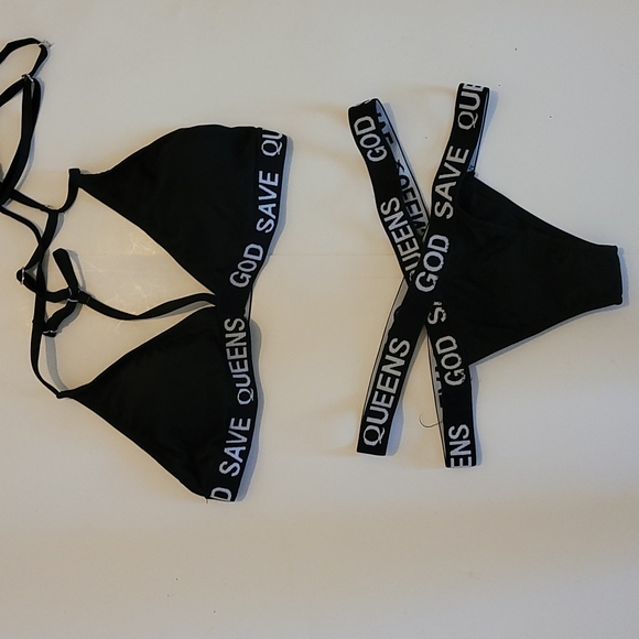 2 pc Bikini size Large Black - Picture 1 of 3
